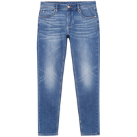 杰克·琼斯（JACK&JONES）男士牛仔裤修身小脚弹力潮流复古猫须水洗长裤子男220132554 E39中牛仔蓝 165/74A/XSRW