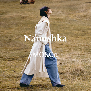 MO&Co.【Nanushka设计师联名】毛呢大衣2025冬浴袍式腰带MBE4OVC002 砂白色 S /160