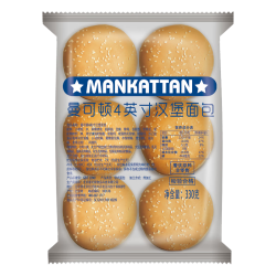 MANKATTAN 芝麻仔汉堡胚 324g*2 早餐面包儿童汉堡饼胚半成品 源头直发