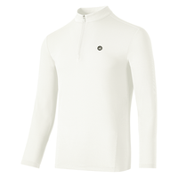 必迈跑步长袖T恤吸汗透气半拉链男速干弹力上衣慢跑训练运动服 玄米白 XL 男