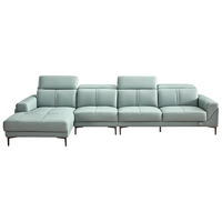 全友 102582BI 轻奢真皮沙发 1+3+转正 灰蓝绿