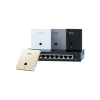 飞鱼星全屋wifi6 AX3000双频ap面板入墙式wifi插座大户型别墅家庭酒店千兆网络覆盖(4个面板AP+10口POE路由)