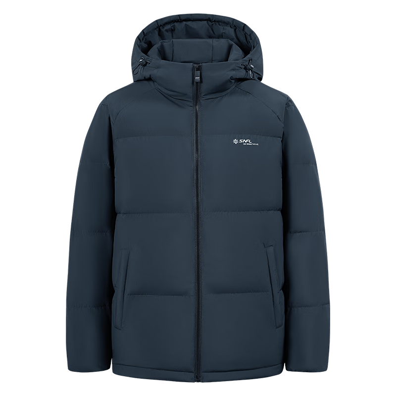 雪中飞男士羽绒服轻薄短款休闲连帽通勤保暖防风百搭秋冬季纯色羽绒外套