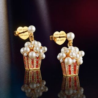 XIYOOMI 爆米花耳钉项链 彩色闪钻珍珠s925银针