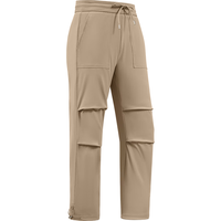 雪中飞羽绒裤春季松紧腰女士长裤保暖加绒裤纯色时尚百搭防寒保暖直筒裤 卡其色 2XL (180)