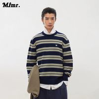 【上衣合集3】MLMR秋冬时尚复古条纹撞色刺绣潮卫衣针织衫男女