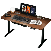 Brateck北弧实木电动升降桌电脑桌书桌电竞桌站立办公学习边桌子升降台S2
