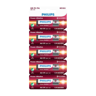 PHILIPS/飞利浦 碱性5号电池  5粒