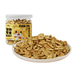 HELLOJOY 猫零食饼干鱼油小鱼干猫饼干成猫幼猫咪零食磨牙洁齿靓毛 120g/罐