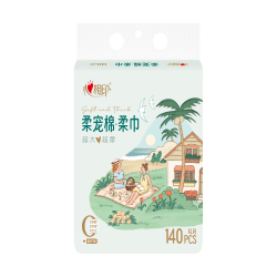 心相印 柔宠棉洗脸巾140抽一次性悬挂式 90克高克重擦脸巾