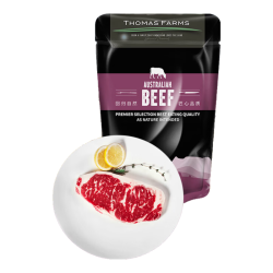 Thomas Farms 澳洲安格斯谷饲150天原切西冷牛排三片装600g 牛肉烧烤