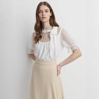 ZARA 【时尚休闲】女式优雅纯色设计感弧形下摆不规则开叉中长半身裙