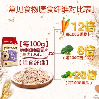 澳菲顿全麦纯麦片即食无糖营养高纤早餐冲饮即食速食麦片1kg*2