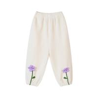 贝贝怡裤子儿童秋季长裤女童宽松休闲裤秋冬保暖秋装童装 白色 120 （身高110-120cm）