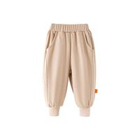 舒贝怡儿童卫裤秋冬男女童长裤宝宝春秋婴幼儿中小童休闲裤运动裤 卡其 110