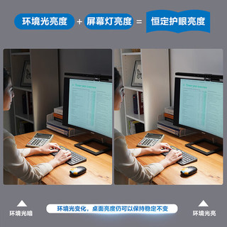 飞利浦智能屏幕挂挂灯护眼学习轩笛  显示器灯暖光充电游戏办公电脑挂灯 智能感光/挥手开关-曲/直屏适用