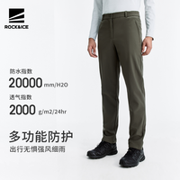 ROCKICE户外软壳冲锋裤男秋冬徒步登山裤加绒保暖防风商务长裤子 3 S(170/80A)