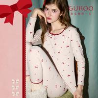 GUKOO/果壳 法式碎花 女士保暖套装