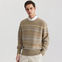 I.T it izzue时尚夹条圆领男式羊毛衫