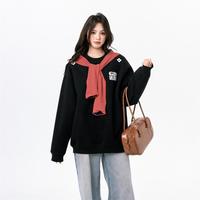 I.T it GROUNDZERO情侣款绣花圆领套头衫宽松透气卫衣男