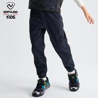 诺诗兰 儿童冲锋裤男女童软壳裤秋冬加绒长裤保暖防泼水户外长裤
