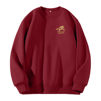 真维斯（Jeanswest）本命年卫衣男生肖红色2026马年马到成功男女同款圆领外套GW 酒红#MZS奔驰金马 M