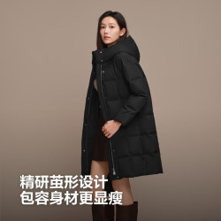 波司登 25新90鹅绒羽绒服商场女中长款商务通勤中厚连帽保暖外套4164