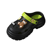 卡帝乐鳄鱼洞洞鞋女士夏季凉鞋休闲两用沙滩鞋凉鞋子女 1557 黑色 37-38