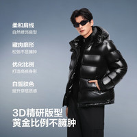 波司登 商场同款男女于适同款短款新年骐骥红鹅绒泡芙冬外套 幻夜黑-自然光8633-于适同款色