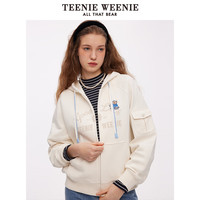 Teenie Weenie女装连帽开衫卫衣 米黄色 1