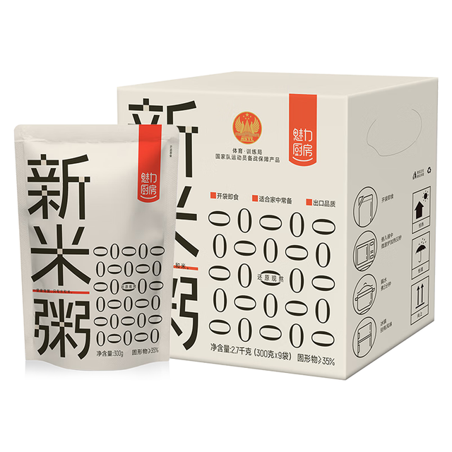 魅力厨房 新米粥 300g*9袋 即食免煮白粥