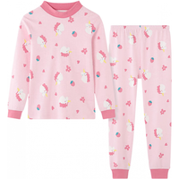 红豆儿童纯棉秋衣秋裤套装男女中大童薄款秋冬保暖内衣A类全棉棉毛衫 H4H1036粉色 130