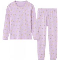 红豆儿童纯棉秋衣秋裤套装男女中大童薄款秋冬保暖内衣A类全棉棉毛衫 H4M1026紫色 170