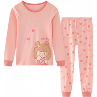 红豆儿童纯棉秋衣秋裤套装男女中大童薄款秋冬保暖内衣A类全棉棉毛衫 H4M1056玫粉 120