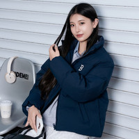 MLB 旗舰官方 男女情侣外套25冬季保暖短款轻加厚羽绒服圣诞礼物 波士顿队/藏青色/新款 XS 160/84A