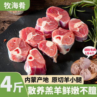 牧海肴内蒙古锡林郭勒原切羊肋排块羔羊排骨手抓羊肉清真送肚包肉 原切羊小腿块4斤