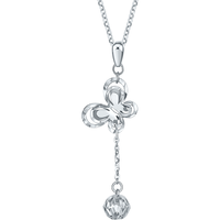 周六福（ZLF）圣诞礼物  铂金吊坠女款白金PT950蝶舞翩翩流苏挂坠不含链 1.54g