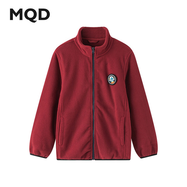 马骑顿 加绒加厚针织外套 酒红 155