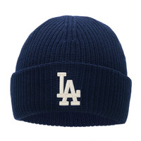 移动端、京东百亿补贴：MLB 官方男女帽子情侣秋冬25新款保暖毛线帽针织绒线帽圣诞礼物 洛杉矶道奇队/藏青色(25新款)