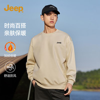 吉普 秋冬加绒宽松圆领卫衣