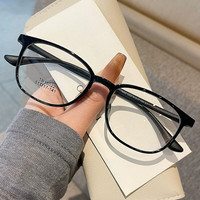 Jesmoor 新款超轻椭圆眼镜架亮黑框 +1.61非球面镜片