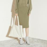 Meilleur moment 【3M商标】MM麦檬秋冬包臀裙军绿格菱纹半身裙女