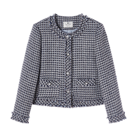 香影 2025秋装经典小香风短外套女含羊毛轻奢优雅圆领正肩上衣