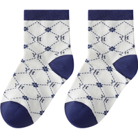 YeeHoO英氏5双装儿童袜子男童女童四季袜子2024秋季宝宝袜透气棉袜耐穿 靓蓝学院款 【7A抗菌耐磨洗】 5双 L (9-11岁适合脚长20-22cm)