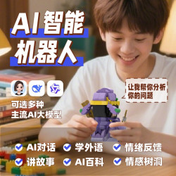 MOC 赛博潮玩deepseek智能AI对话积木玩具暑期陪伴文曲星摆件盲盒