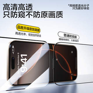  PISEN/品胜 28°防窥 iPhone16ProMax防窥钢化膜  防窥膜