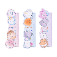 得力（deli）幽幽家族联名蓝色15cm直尺/片材尺 大数字刻度易识别 萌趣可爱图案 柔韧不易断 YY125