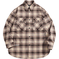 太平鸟男装 格子衬衫男潮流休闲格纹衬衣B2CHE4261 黄色1