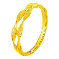 中国黄金(CHINA GOLD)麦穗黄金戒指女款足金穗穗平安手饰活口指环圣诞节 麦穗戒指 约2g+玫瑰礼盒