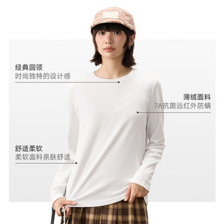  WARRIOR/回力 抗菌加绒保暖 女士长袖T恤  杏#纯色 L
